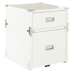 Wellington 2 Drawer File Cabinet in White Engineered Wood Fully Assembled