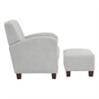 Aiden Chair & Ottoman Herringbone Smoke Gray Fabric with Medium Espresso Legs