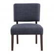 Jasmine Accent Chair in Navy Fabric with solid wood legs
