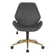 Reseda Office Chair in Black Faux Leather with Gold Base