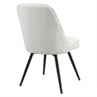 Martel Swivel Chair in Cream Herringbone Fabric with Black Legs