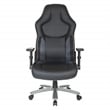 Big & Tall Bonded Leather Gaming Chair in Gray Mesh