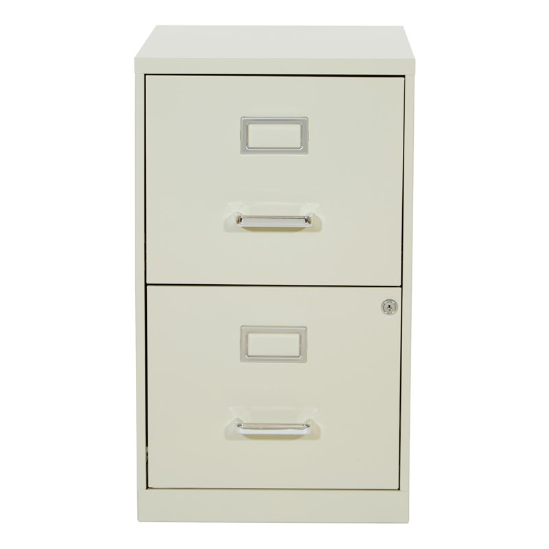 2 Drawer Locking Metal File Cabinet in Tan
