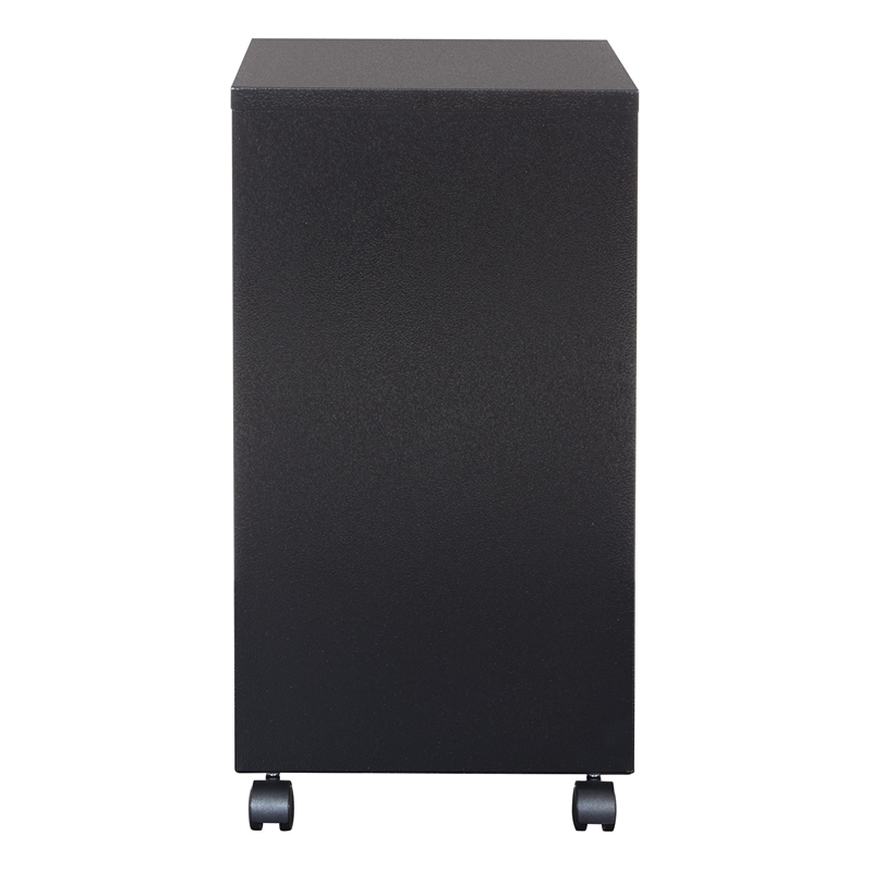 2 Drawer Mobile Locking Metal File Cabinet in Black