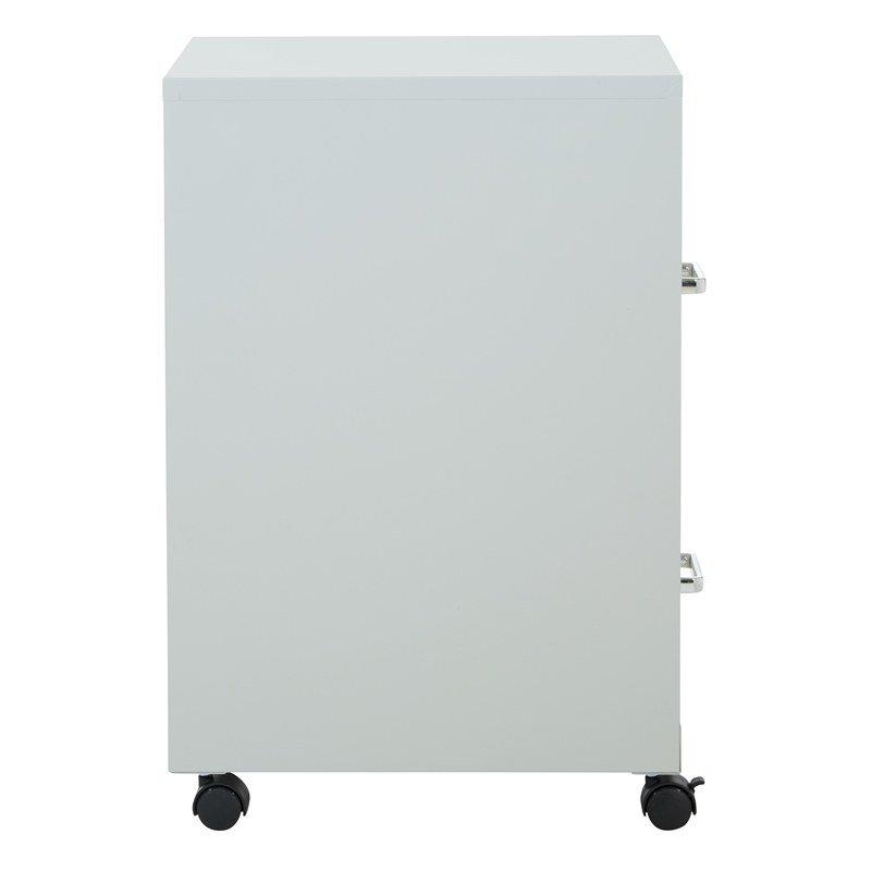 2 Drawer Mobile Locking Metal File Cabinet in Gray