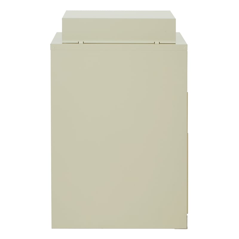 3 Drawer Locking Metal File Cabinet w/ Top Shelf in Tan