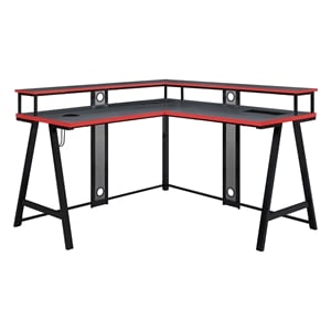 Disruptor L-Shape Gaming Desk in Metal Black