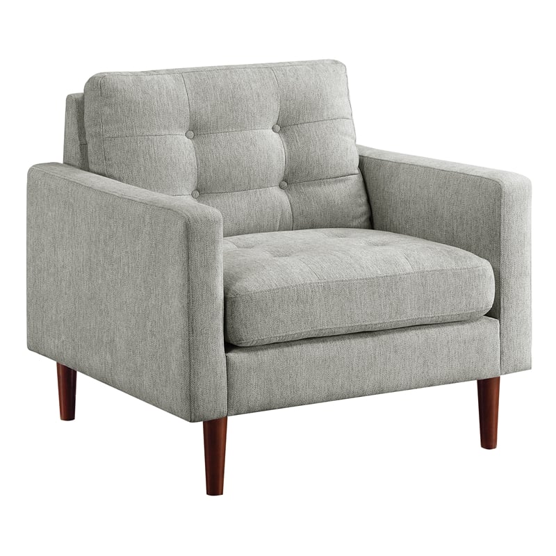 Grayburn Mid-Century Chair in Smoke Gray Fabric