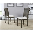 Walden Cane Back Dining Chair  with Gray Base and Linen White Fabric Seat