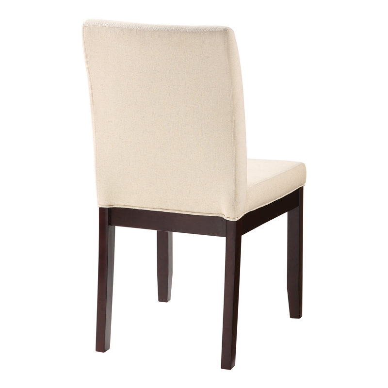 Dakota Parsons Dining Chair in Linen White Fabric