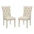 Preston Dining Chair with Antique Bronze Nailheads  in Burlap Tan Fabric