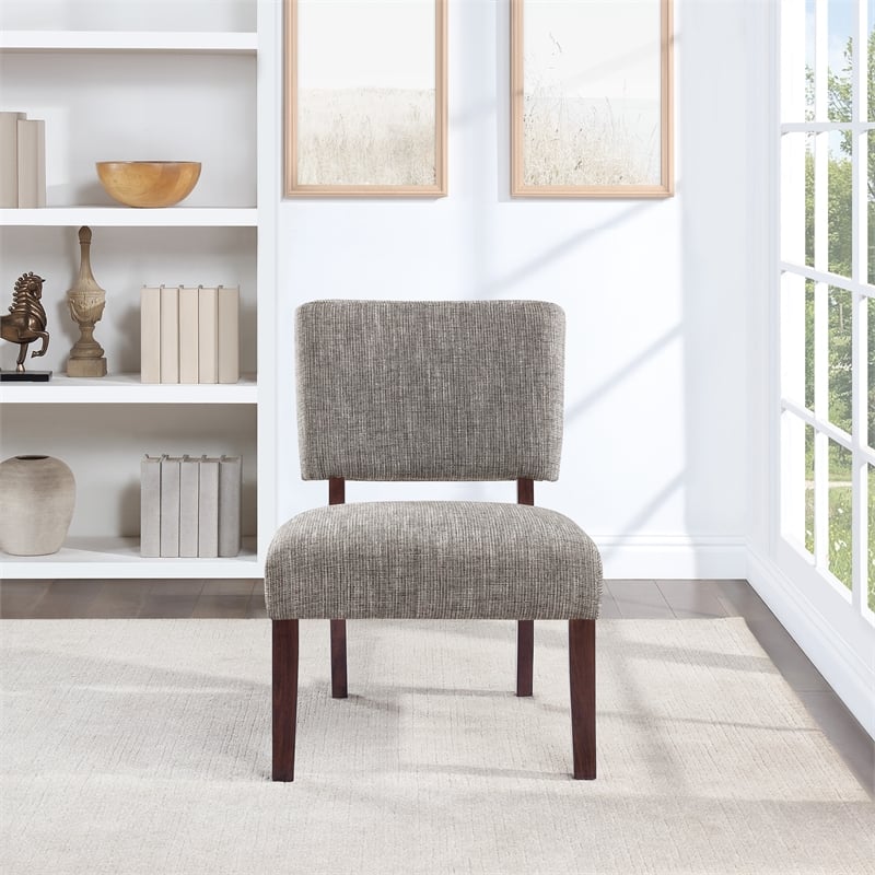 Jasmine Accent Chair in Speckled Charcoal Fabric