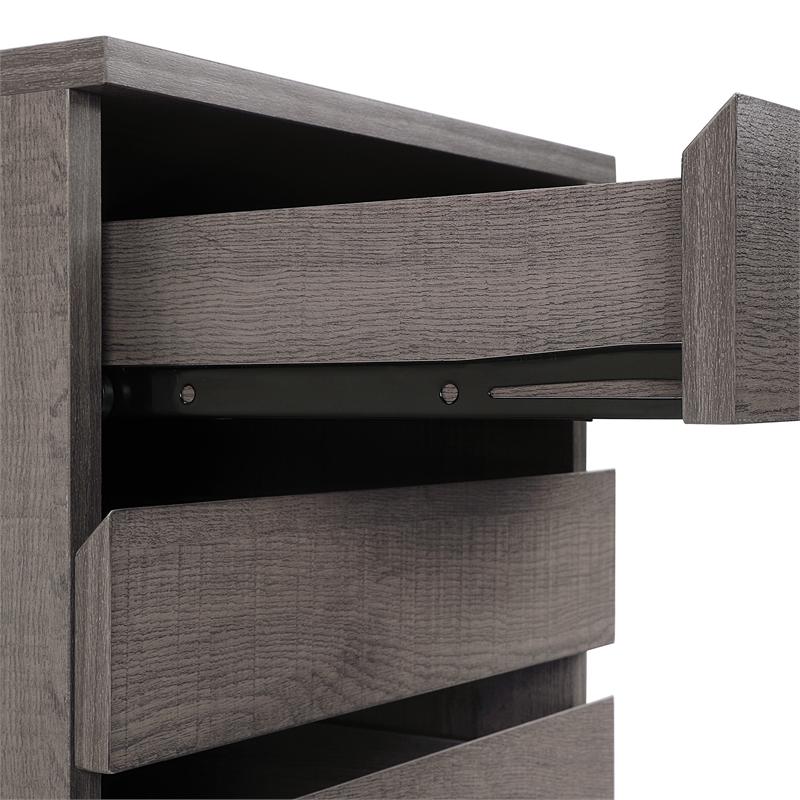 Holly 4-Drawer Mobile Storage Cart in Engineered Wood Farm Oak Finish