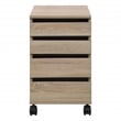 Holly 4-Drawer Mobile Storage Cart in Engineered Wood River Oak Finish