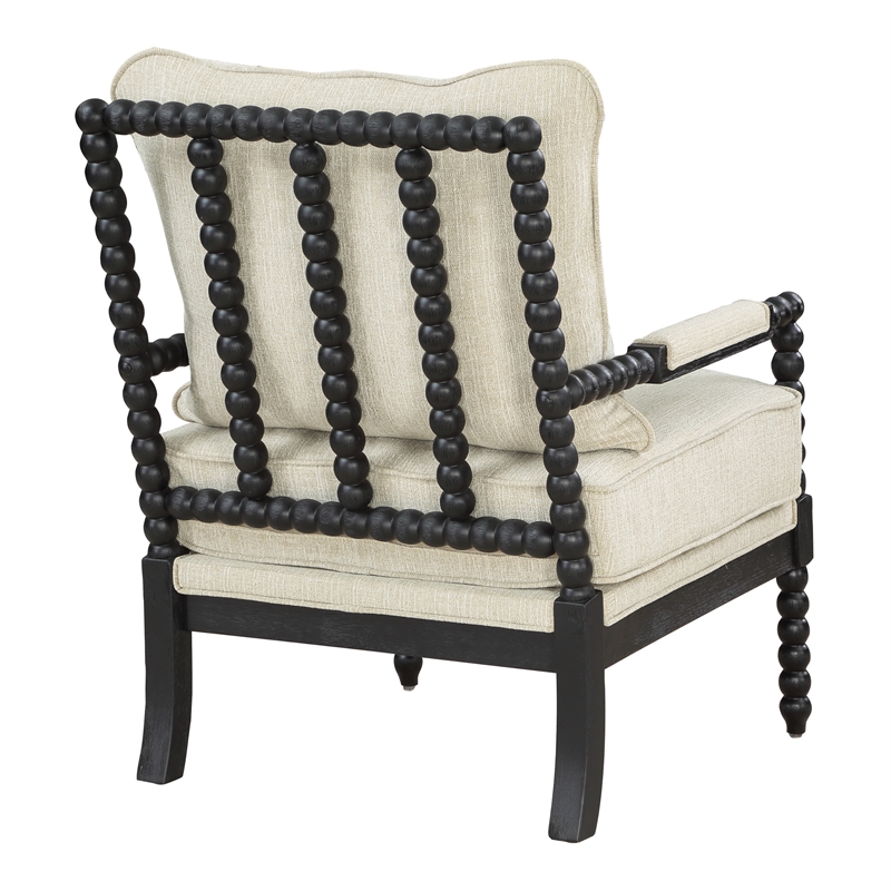 Eliza Spindle Chair in Linen Beige Fabric