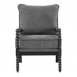 OSP Home Furnishings Eliza Spindle Chair in Charcoal Fabric