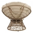 Papasan Chair- Cream Round Pillow Cushion Fabric- Natural Wicker Weave