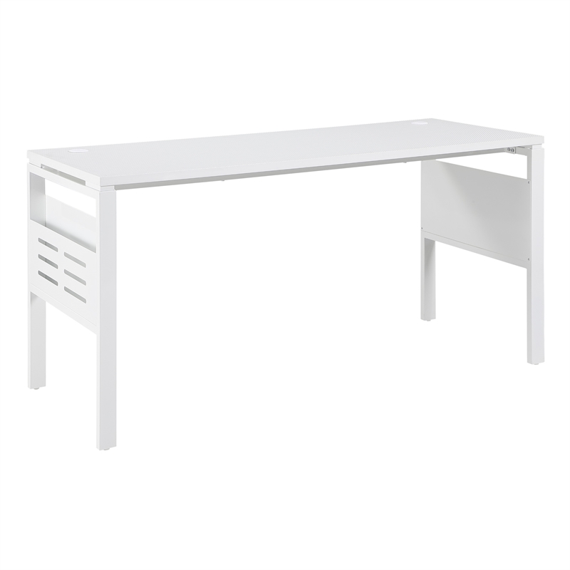 Prado 60x24 Desk with Storage in Metal Schattdecor White Carbon Fiber Desk Top