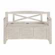 Metro Entry Way Bench in Engineered Wood Distressed White Finish