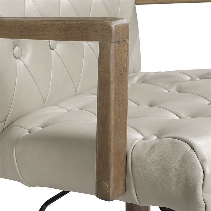 Waltham Office Chair in Taupe Faux Leather