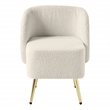Abrina Vanity Chair in Textured Cream Fabric with Gold Legs