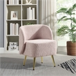 Abrina Vanity Chair in Dusty Rose Fabric with Gold Legs
