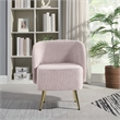 Abrina Vanity Chair in Dusty Rose Fabric with Gold Legs