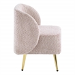 Abrina Vanity Chair in Dusty Rose Fabric with Gold Legs