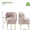 Abrina Vanity Chair in Dusty Rose Fabric with Gold Legs