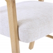 Kayley Dining Chair in Linen White Fabric with Natural Wood Finish 2-Pack