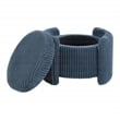 Sable Storage Ottoman with Mango wood Flip Top and Blue Cord Fabric