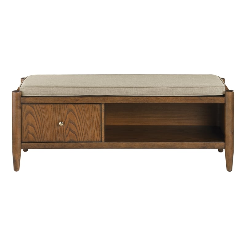 Marilyn Storage Bench Engineered Wood with Walnut Wood Finished