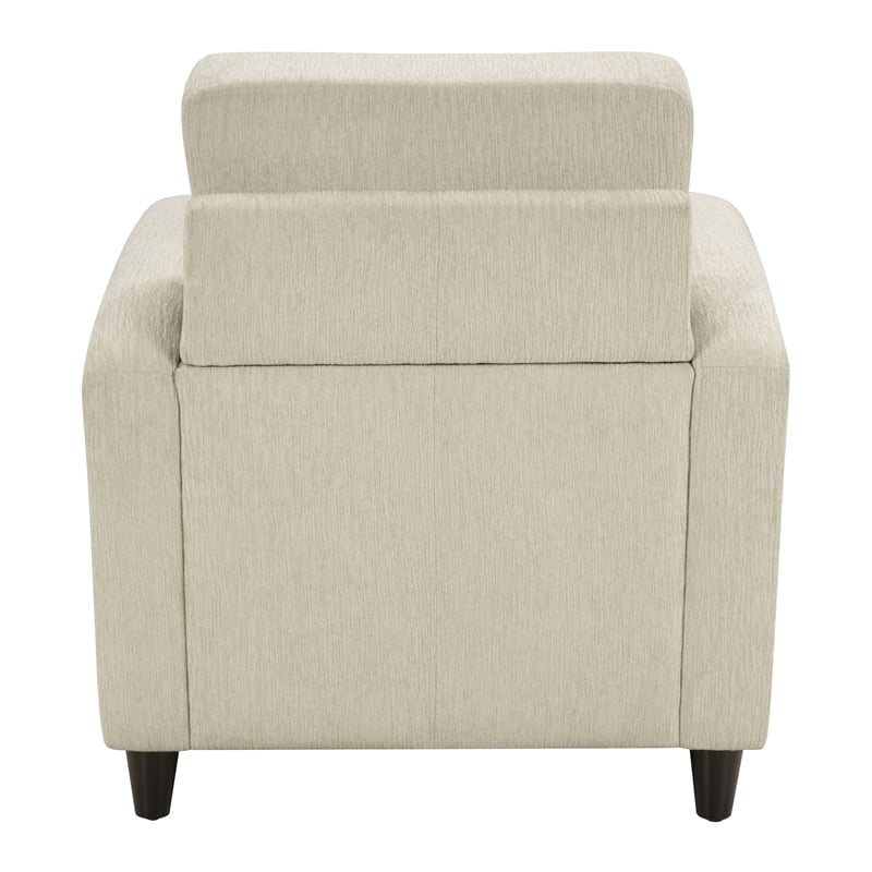 Venus Club Chair in Cream Fabric and Medium Espresso Legs
