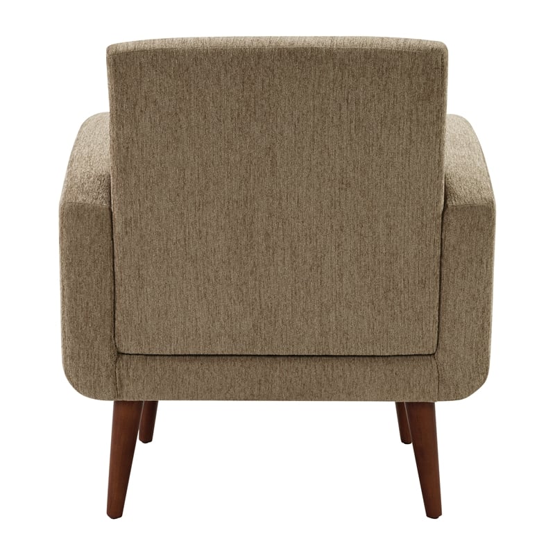 Lake Meadows Arm Chair in Taupe Fabric with Medium Espresso Finished Legs