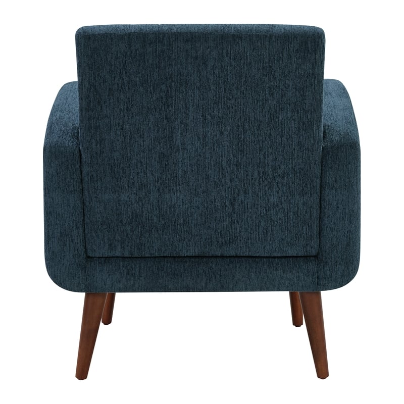 Lake Meadows Arm Chair in Navy Fabric with Medium Espresso Finished Legs
