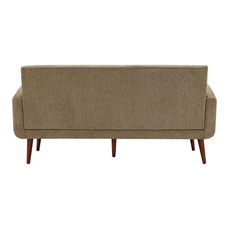 Lake Meadows Loveseat in Taupe Fabric with Medium Espresso Finished Legs