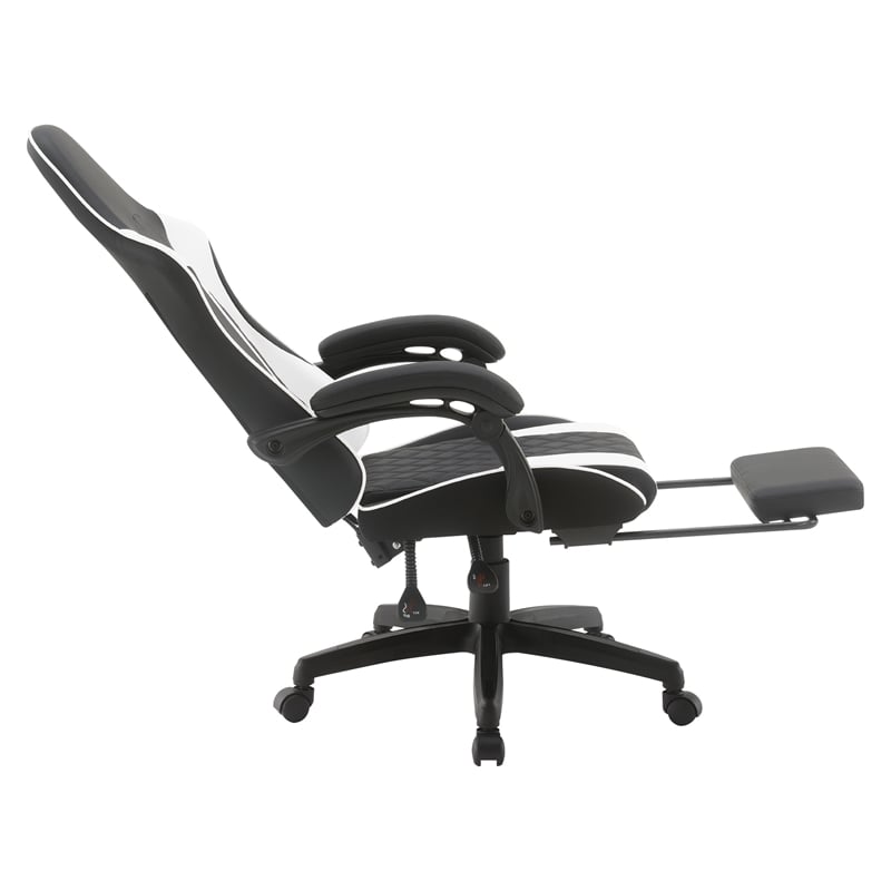 Expanse Gaming Chair  With Footrest in Faux Leather