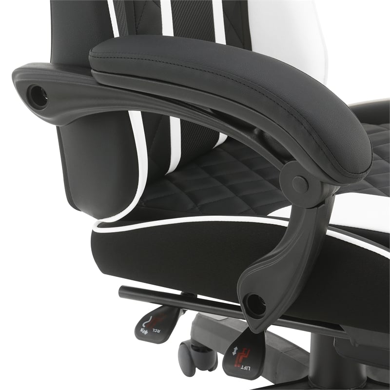 Expanse Gaming Chair  With Footrest in Faux Leather