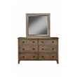 Origins by Alpine Classic Wood 6 Drawer Dresser in Natural Gray
