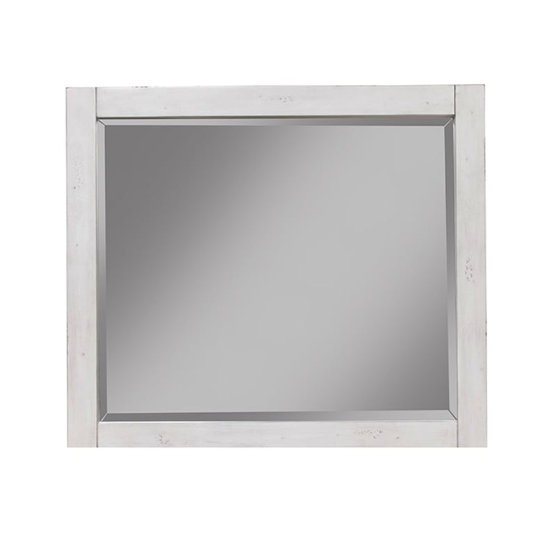 Origins by Alpine Aria Wood Mirror in Weathered Light Gray