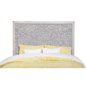 Origins by Alpine Aria Full-Queen Wood Headboard in Weathered Light Gray