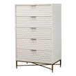 Origins by Alpine White Pearl Wood 5 Drawer Chest in White