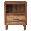 Origins by Alpine Trinidad Wood 1 Drawer Nighstand in Toffee (Brown)