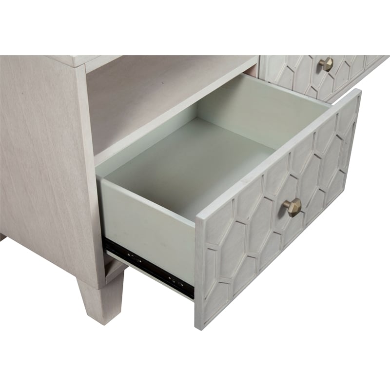 Origins by Alpine Denver Wood TV Console in Light Gray