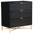 Origins by Alpine Black Pearl Three Drawer Small Wood Chest in Black