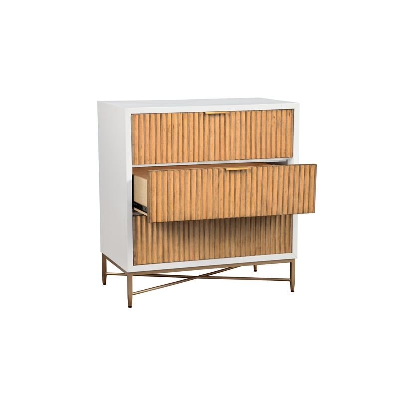 Origins by Alpine Larsen 3 Drawer Small Chest in White