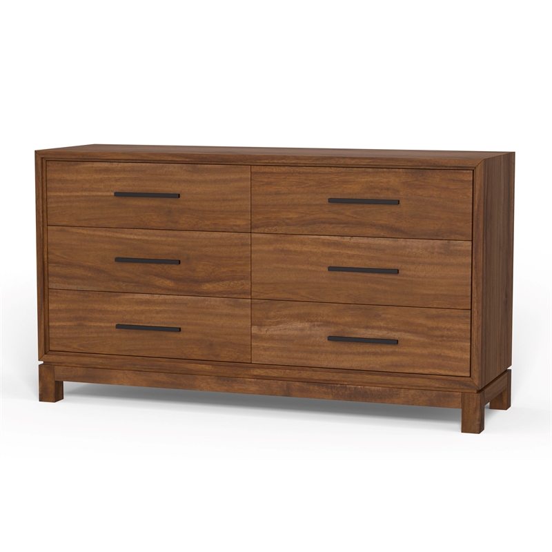 Origins by Alpine 6 Drawer Dresser in Honey Maple (Brown)