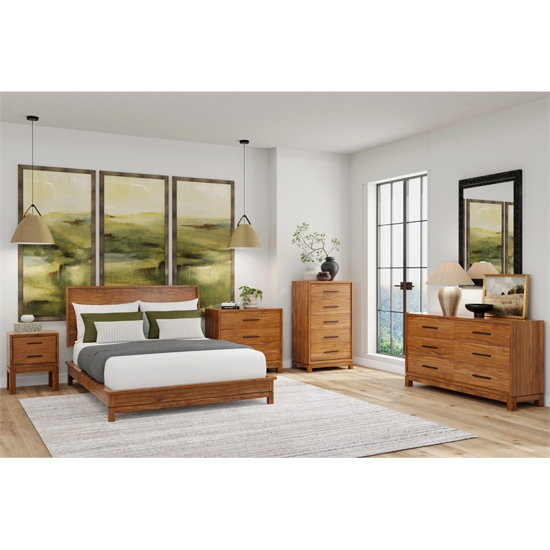 Origins by Alpine 6 Drawer Dresser in Honey Maple (Brown)