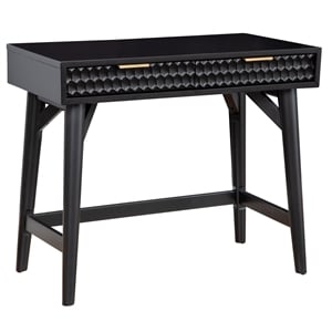Origins by Alpine Black Pearl Mini Wood Desk in Black