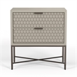 Origins by Alpine Milo 2 Drawer Nightstand in Taupe